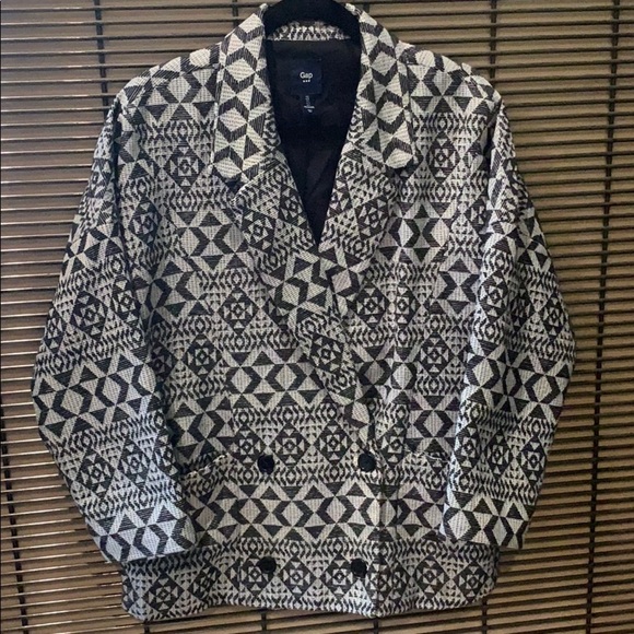Gap Outlet Double Breasted Retro Aztec Print Blazer Women’s Size Large - Picture 1 of 8